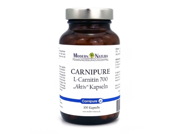 Carnipure L-Carnitine Capsules in a single glass with vegan capsule shell and 700 mg content