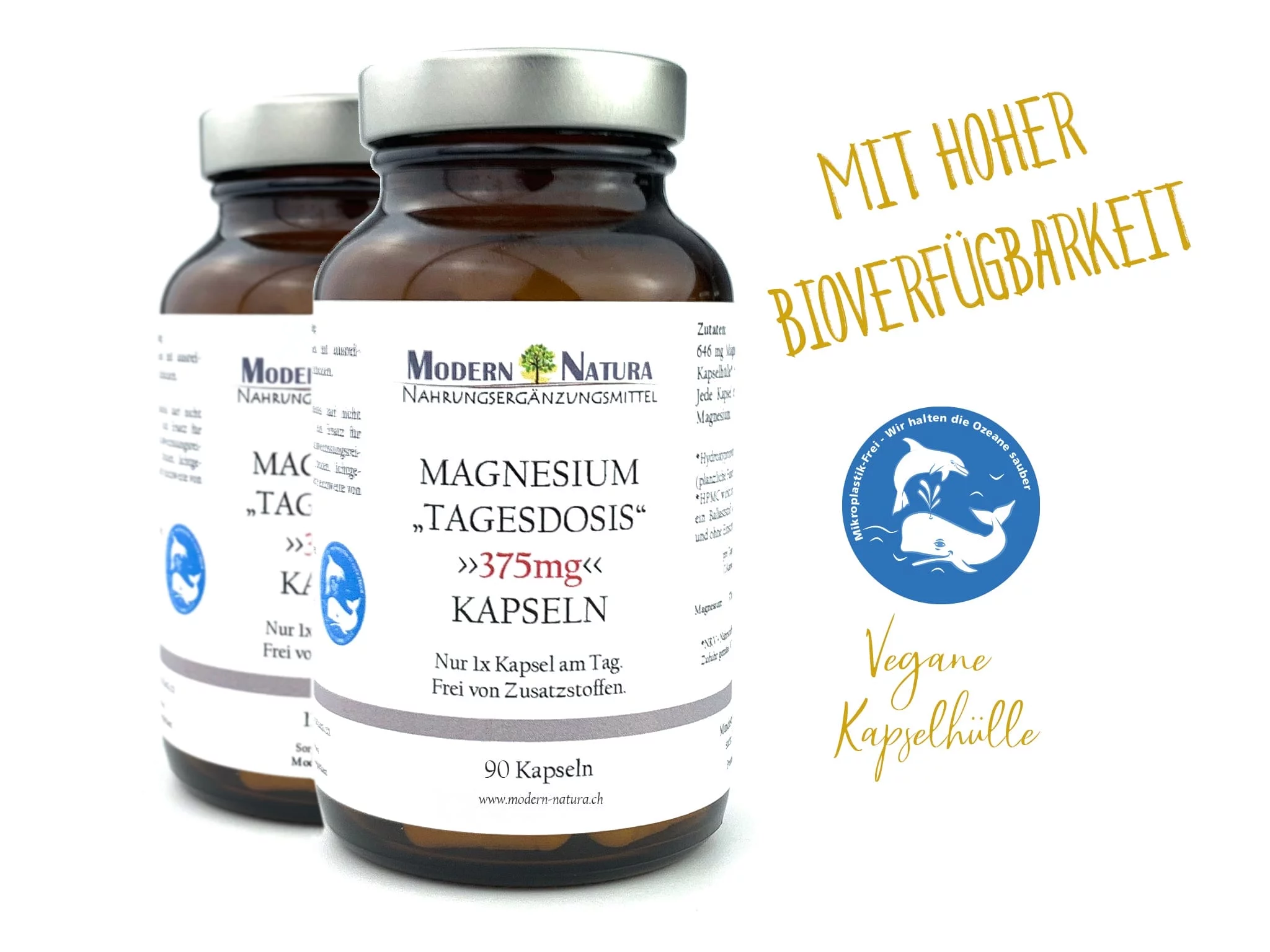 Magnesium Capsules Double Pack with two product jars in the main view