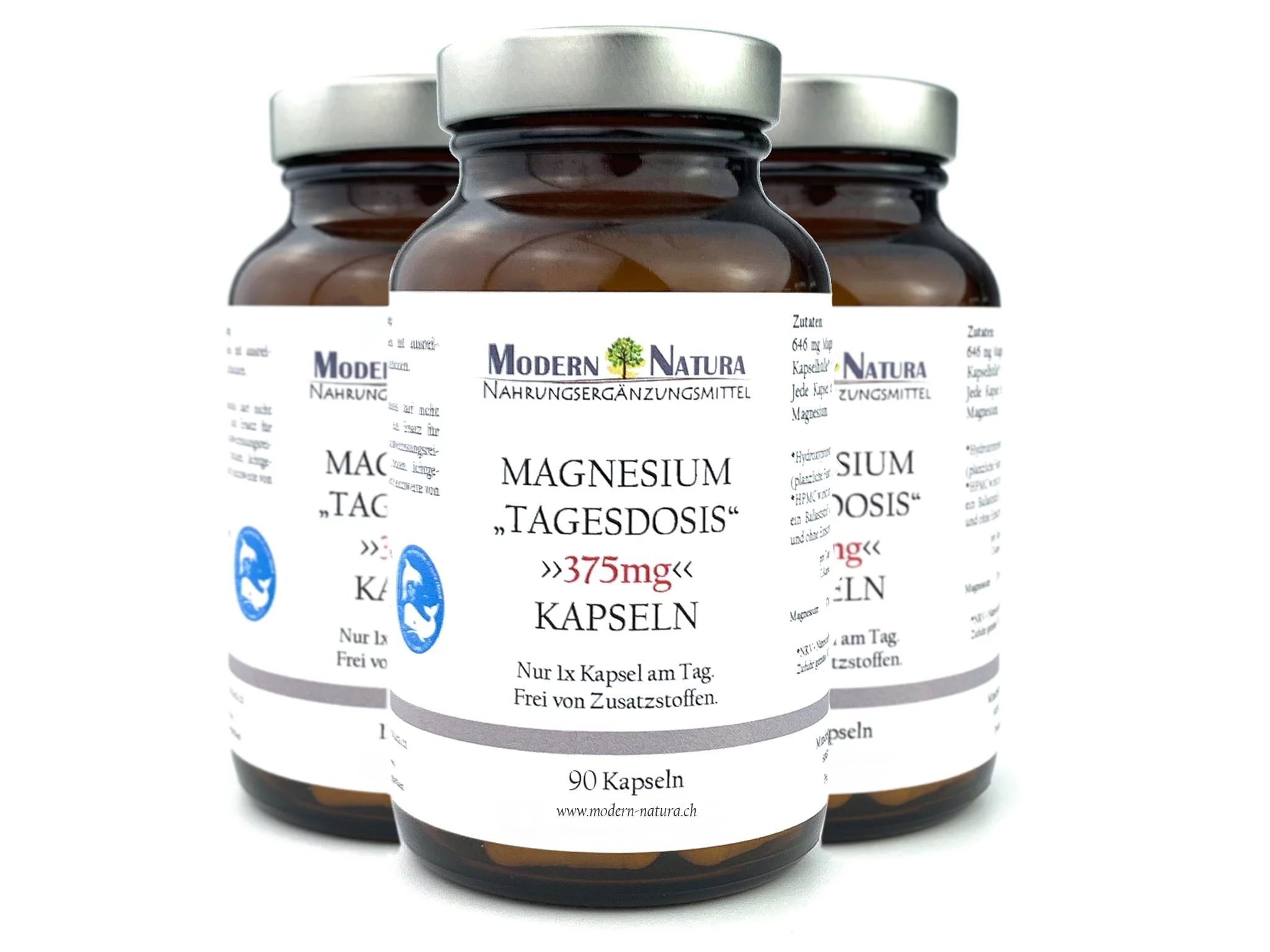 Magnesium Capsules Triple Pack with three jars as additional product view