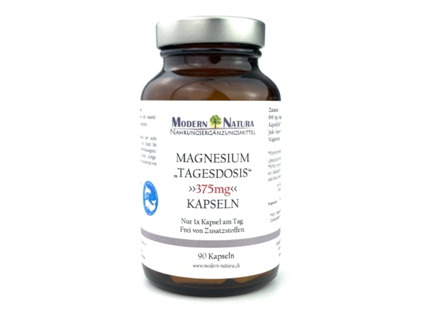 Magnesium capsules as a single jar with 90 vegan capsules in product view