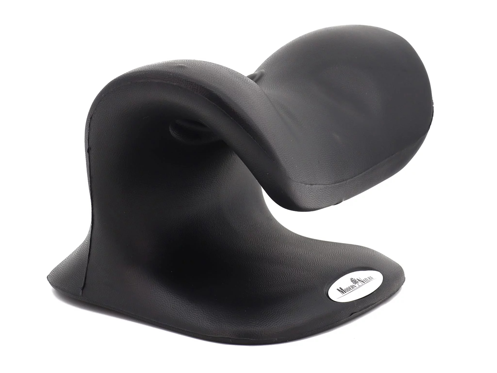 Extenseur cervical en mousse PU noire avec logo Modern Natura en vue arrière oblique