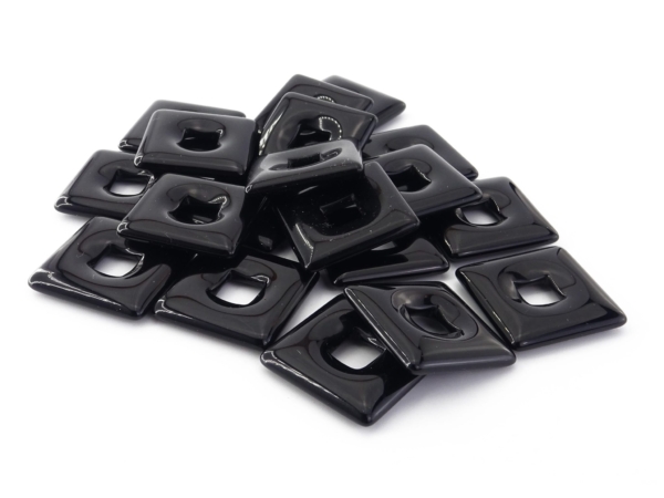 Onyx square-donut pendant in black version as multiple polished stones