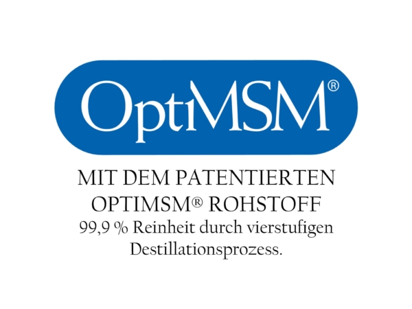 OptiMSM Soufre organique avec mention de la matière première brevetée OptiMSM