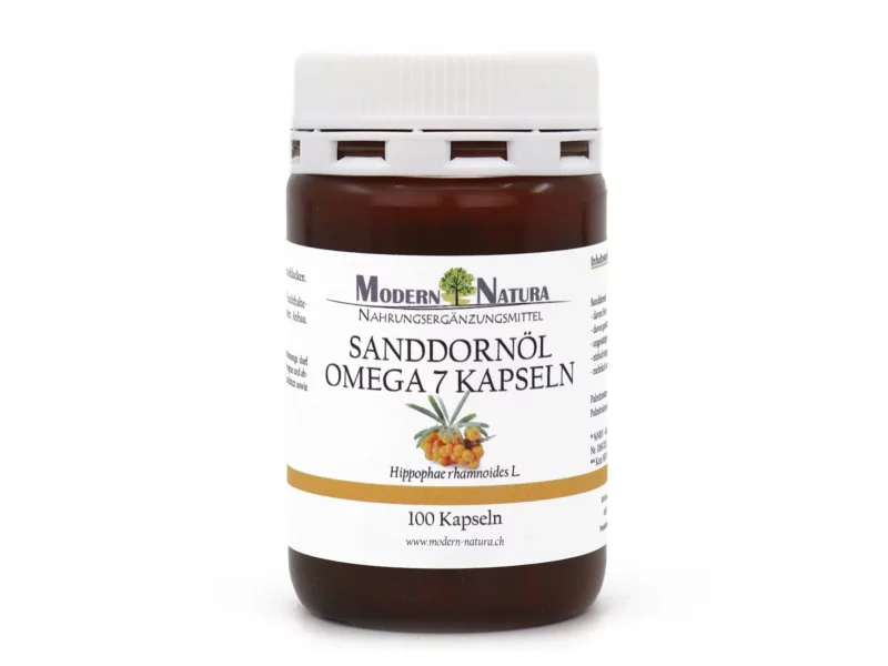Sanddornöl Omega 7 Kapseln als Hauptansicht der Produktverpackung
