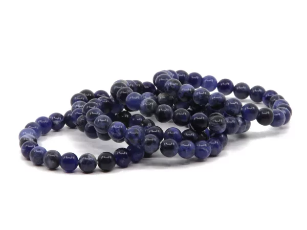 Sodalith Edelsteinarmbänder mit polierten dunkelblauen Kugeln als mehrteilige Produktansicht
