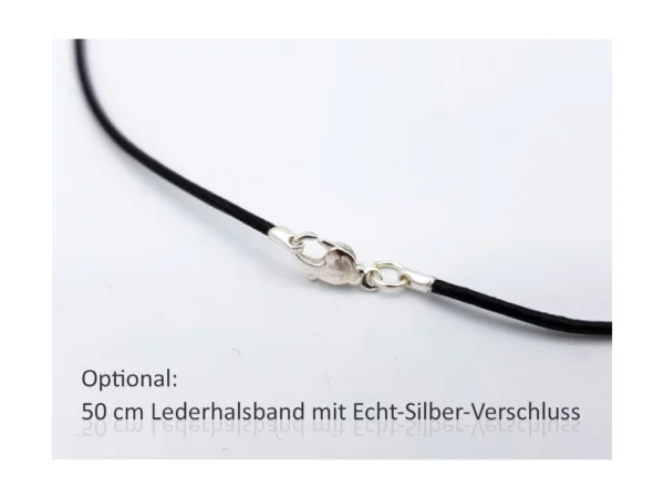 Sternzeichen Edelstein Halsband mit silbernem Verschluss als Detailansicht des optionalen Lederbands