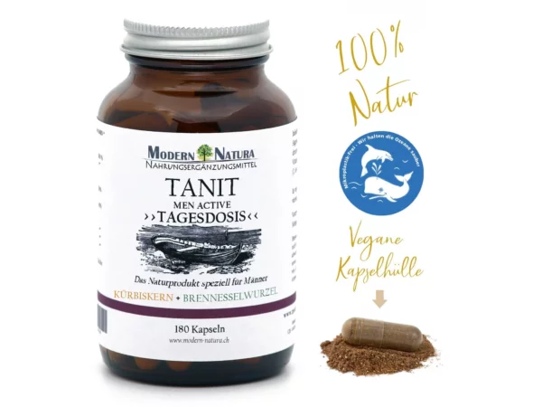 Tanit Men Active Kapseln als Hauptansicht der Produktverpackung für Männer