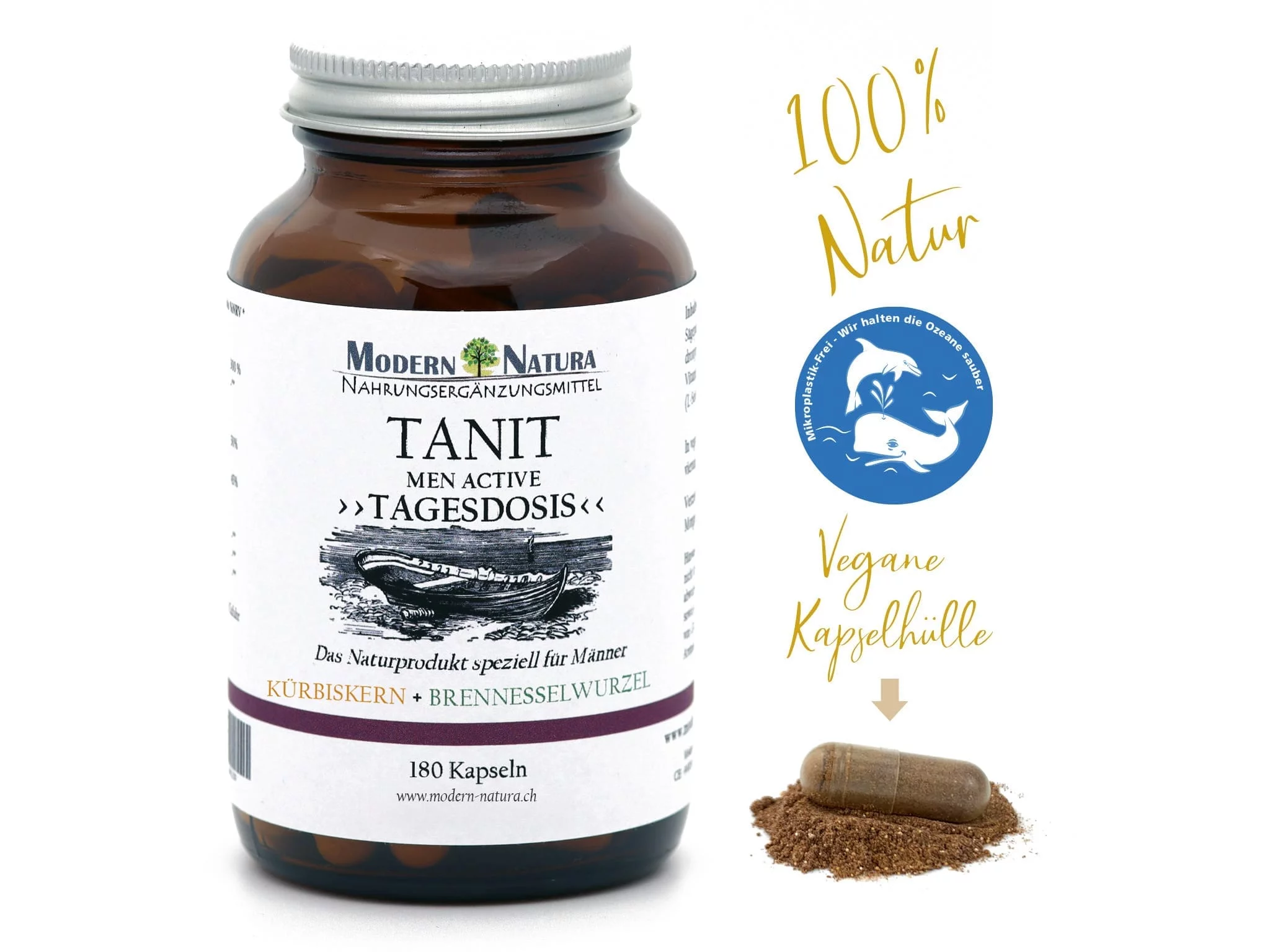 Tanit Men Active Kapseln als Hauptansicht der Produktverpackung für Männer
