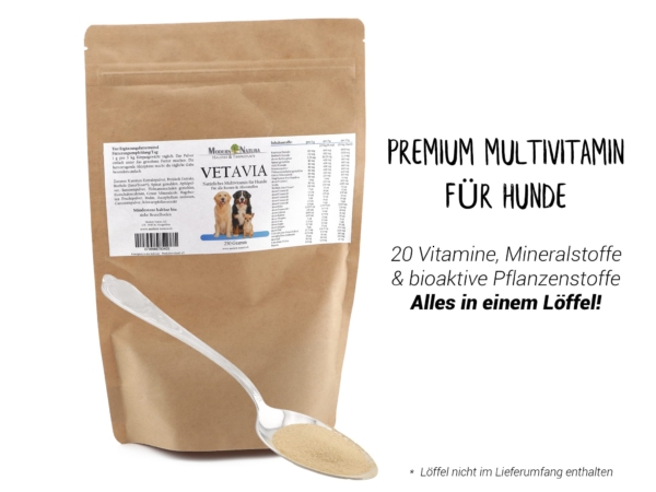 Vetavia Multivitamine en poudre pour chiens dans une autre présentation du produit