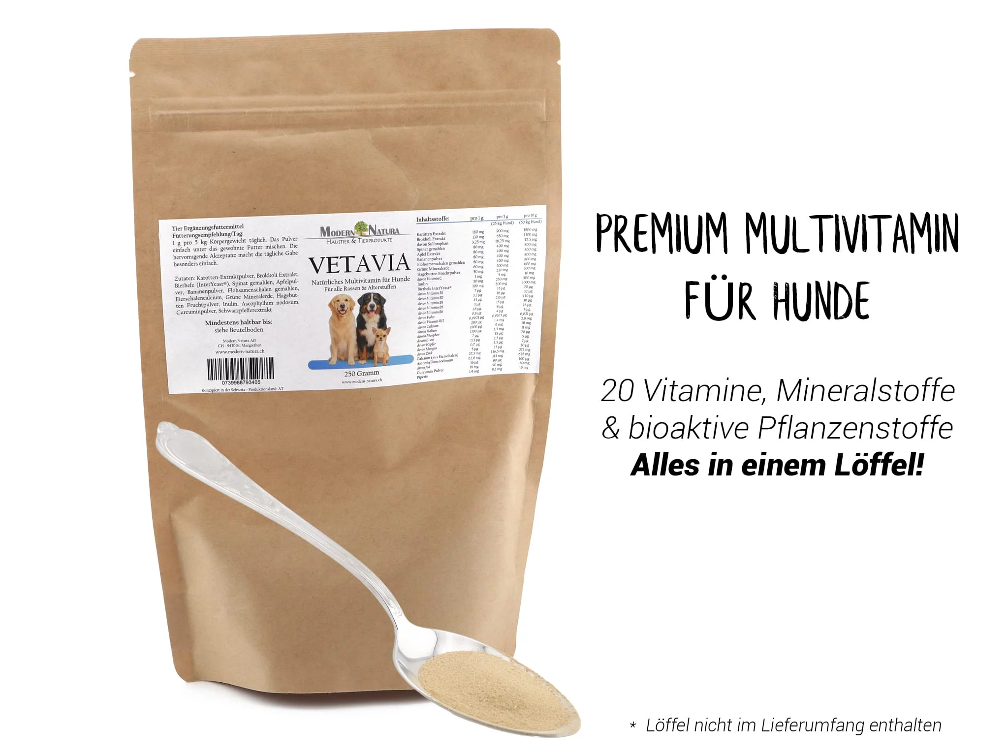 Vetavia Multivitamin Powder for Dogs in another product presentation