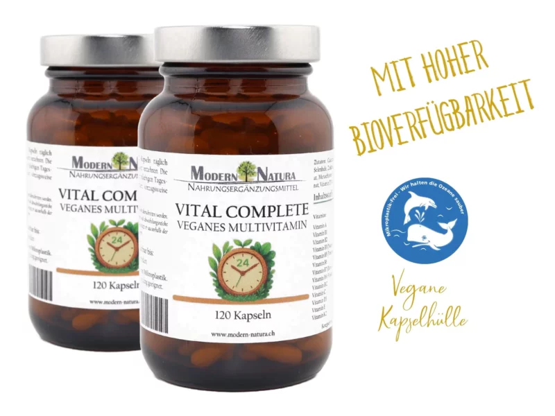 Vital Complete 24 Doppelpack mit veganen Multivitamin-Kapseln im Glas, Hauptansicht nicht mitgeliefert