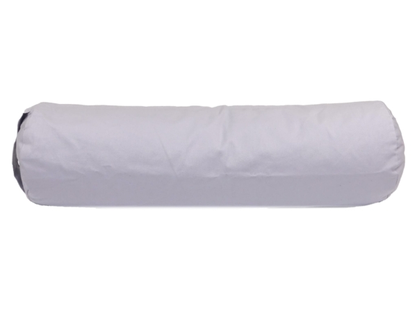 Bolster de yoga Mouse en gris clair comme rouleau de yoga allongé en vue latérale large