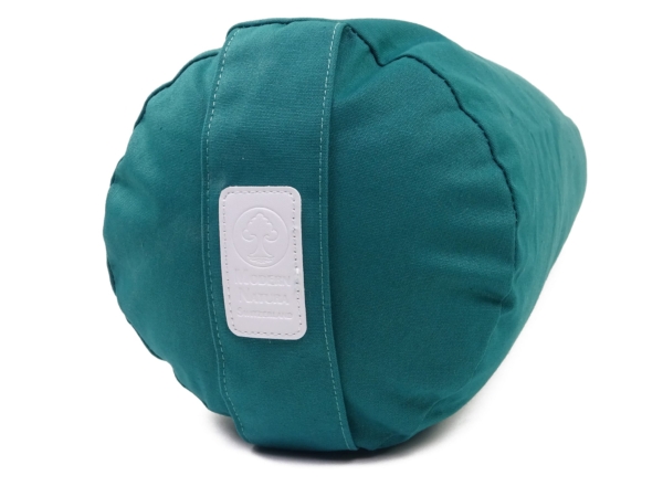 Yoga Bolster Forest Clearing round in green as product view on white background