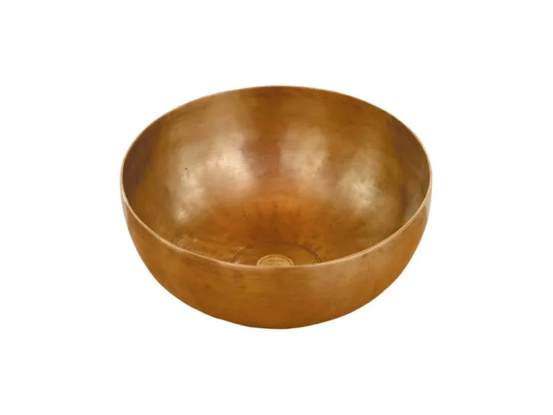 Peter Hess Small Heart Bowl in gold-colored metal with smooth inner surface on white background