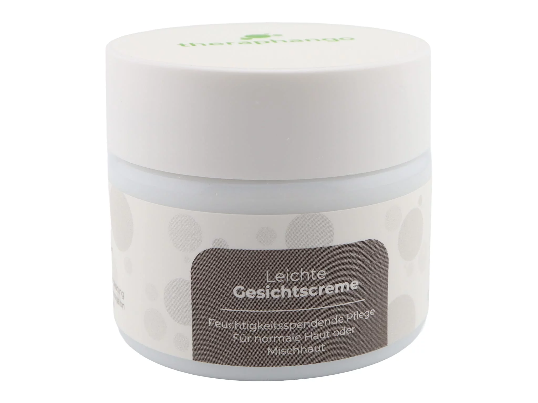Light Face Cream with Natural Healing Clay in white jar close-up view
