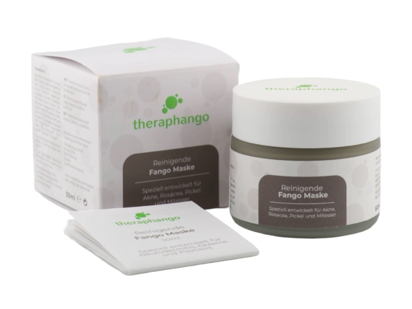 Masque de fango purifiant Theraphango avec pot, boîte pliante et carte d’information incluse